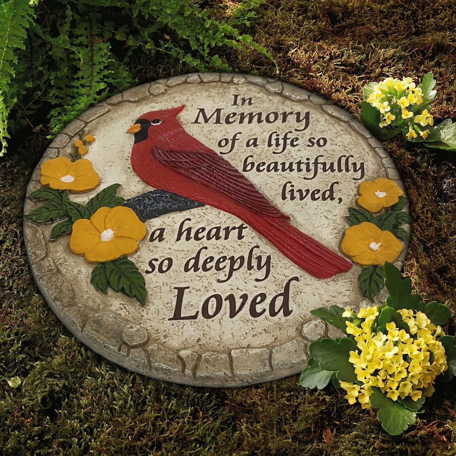 Cardinal Memorial Stones, Garden Memorial Stones for Loved Ones, Memory Stones for Loved Ones Lost, Sympathy Gifts, Memorial Gifts Loss Brother, Son, Husband, Sister TNS8