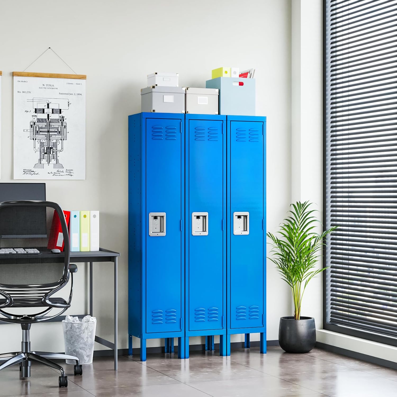 Letaya Lockers for Employees-Metal Storage Locker with Lock Door Steel Cabinet for School,Gym,Office,Staff (1 Door)