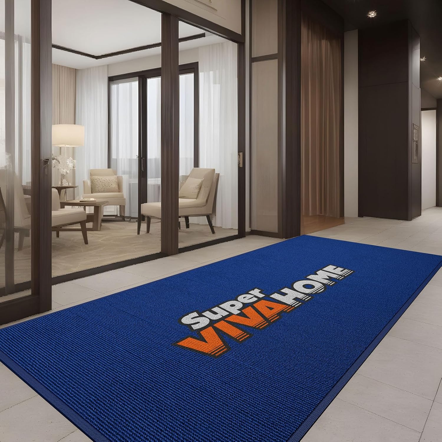 Custom Floor Mat Doormat Entryway Area Rug Welcome Carpet for Business Home Indoor/Outdoor Non Slip Washable Durable