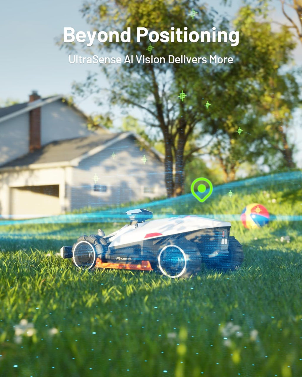 LUBA 2 AWD 3000HX Robot Lawn Mower with 4G, All-Wheel-Drive for 80% Slope, Perimeter Wire Free for 0.75 Acre, UltraSense AI Vision & RTK Auto-Mapping, 2.2"-4.0" Adjustable Cutting Height