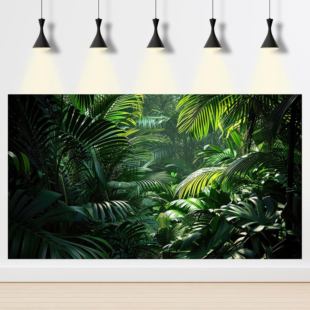Aquarium Background Enchanting Beauty of Jungle Terrarium Backdrop Nature Jungle Green Leaf Palms Fish Tank Background Reptile Habitat Backdrop Wallpaper Poster Decor Vinyl 48x20in