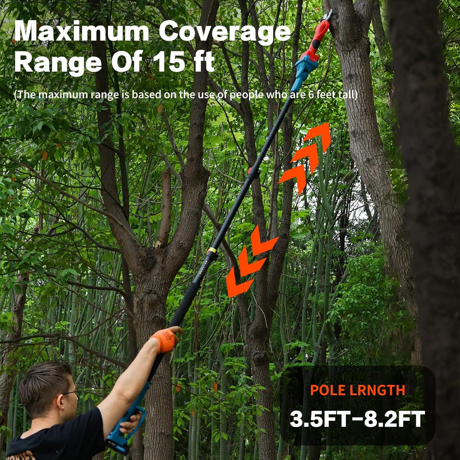 Pole Electric Pruning Shears with Portable Bag.Pole 1.6Inch(4CM) Electric Pruner for Tree Trimming Pole Tree Trimmer with 2Pcs 2000mAh Batteries(Jovant)