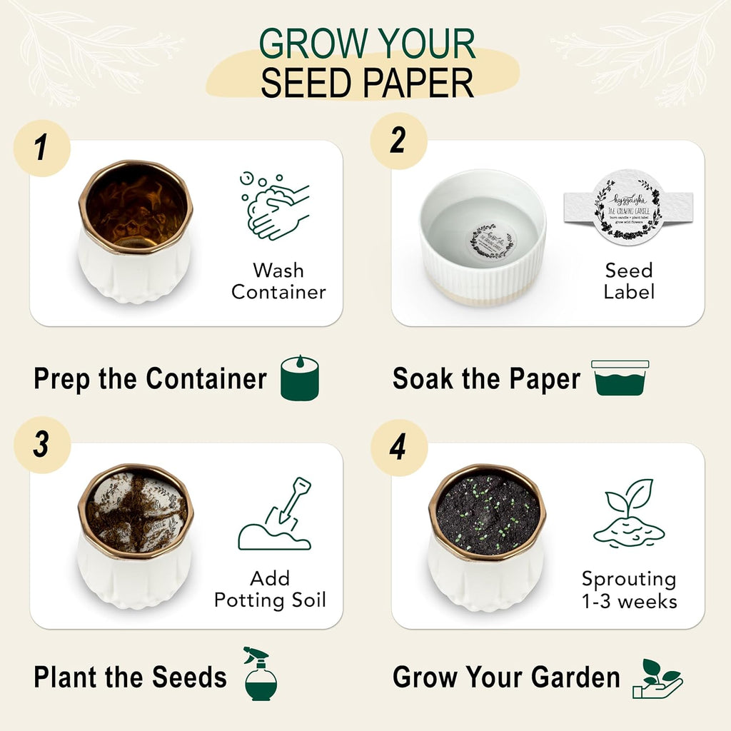 The Growing Candle, Mint & Eucalyptus Scented, 9oz Ceramic Pot, Aromatherapy Candles, 100% Soy, Astrid