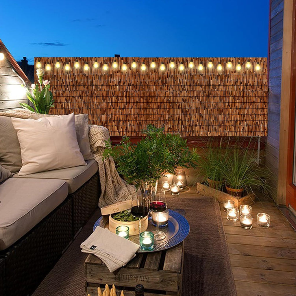 2Pack Bamboo Reed Fencing,4FT X 16.4FT Natural Reed Fence Reed Screen for Balcony Bamboo Reed Fence 4 Feet High for Outdoor Backyard Patio(Brown)