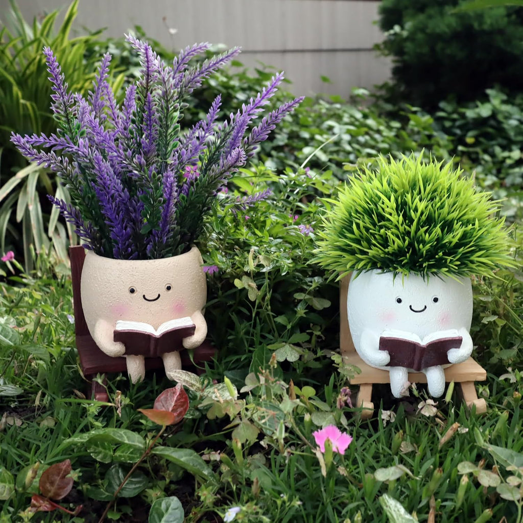 Funny Head Planters Face Pots, Adorable Human Face Flower Planter for Indoor Outdoor Plants, Unique Plant Holder Succulent Cactus Pots