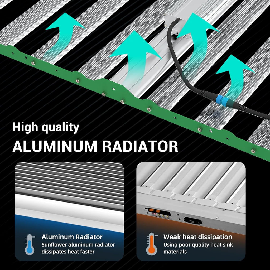 RDJ Bouns 1000W LED Grow Light Coverage 5x5 or 6x6 Tent with 8 Bar Style Grow Lights, 3408 LED Beads, Daisy Chain Dimmable, High Brightness Perfect Commercial Grow Quality Indoors Plants