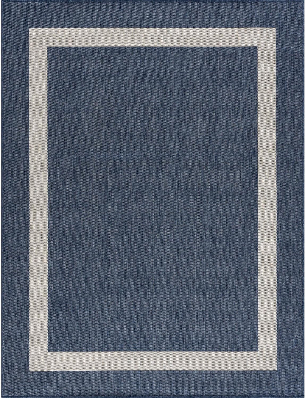 CAMILSON Outdoor Rug 9x12, Large Modern Outside Rugs for Patios Porches Waterproof Durable Washable Non-Shedding, Easy-to-Clean Indoor Outdoor Area Carpet (9 x 12, Bordered - Blue/White)