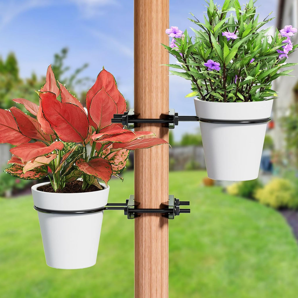 5Inch Hanging Baskets for Plants, Deck Planters for Railing, Wall Mounted Metal Planter Hanger for Balconies, Terraces, Railings, and Indoor and Outdoor Plants