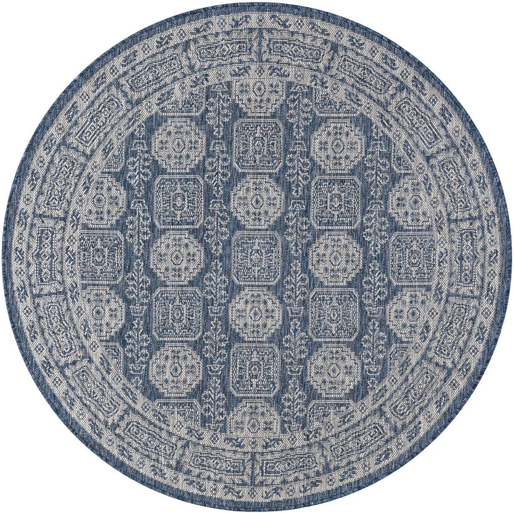 Keen Home Design Terrace Outdoor Round Rug - 8ft Round Washable Indoor/Outdoor Rug for Patio, Kitchen, Balcony, Beach, Garden, Deck and Porch, Size: 7'7" Round