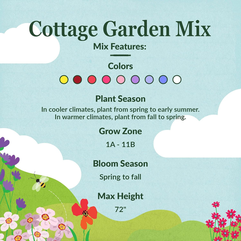 Ferry-Morse Cottage Garden Mix Bulk Flower Seeds, 1lb