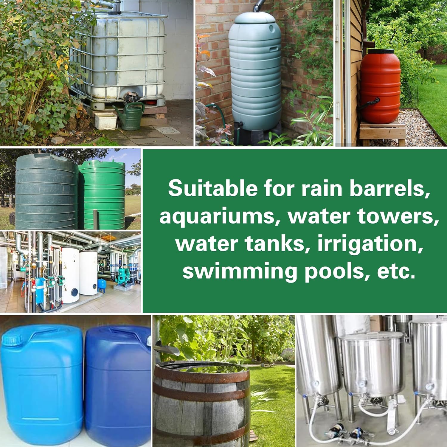 Brass Water Container Rain Barrel Spigot Kit, 1/2" Inlet to 3/4"GHT Male Thread Outlet with Quarter Turn Ball Valve Include Bulkhead Fitting and Washers