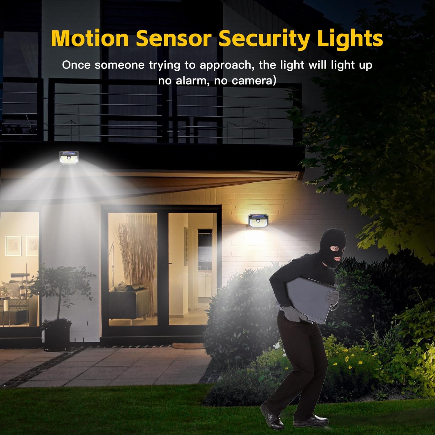 Solar Lights Outdoor Motion Sensor, 178 LED 300LM Waterproof IP65, Wall Mounted Security Light with 3 Modes, 270° Wide AngleWide Angle, Solar Powered for Garden, Yard, Patio, Front Door(8Pack)