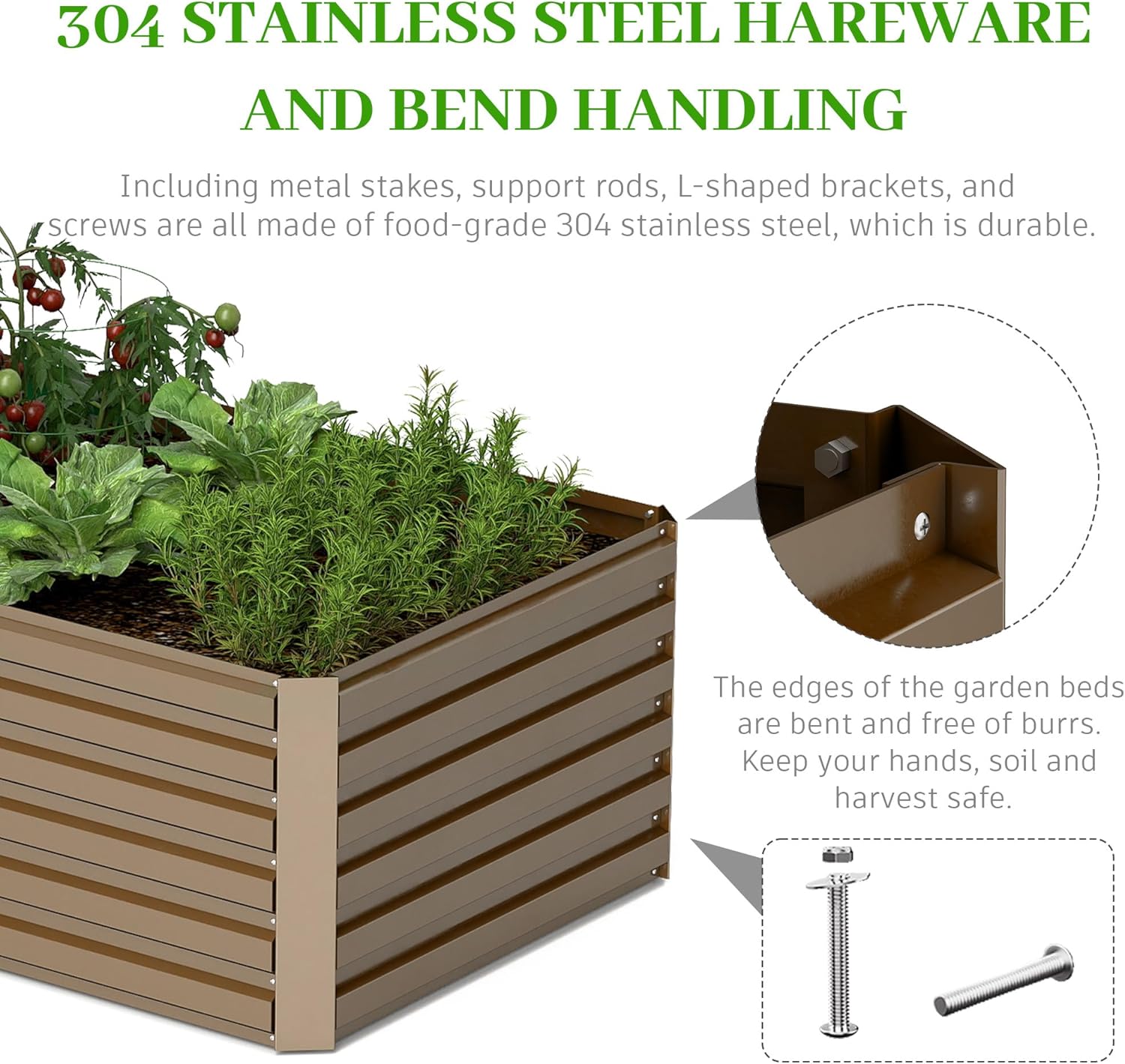 8x4x2 ft Outdoor Raised Garden Bed, Large Metal Planter Raised Beds, Planters for Outdoor Plants for Vegetables, Flowers, Herbs, Fruits, and Succulents.(4 Pcs)
