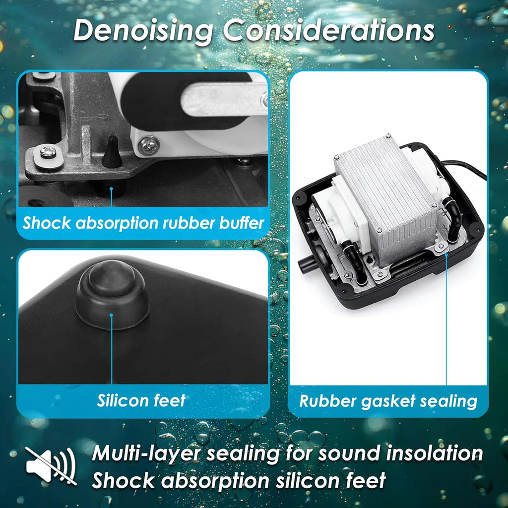 Powerful Linear Air Pump, KP-60 Pond Air Pump Pond Aerator, 950GPH Aeration System for Koi Pond Aeration, Aquarium, Waste Treatment, Fish Farm, Seafood Restaurant