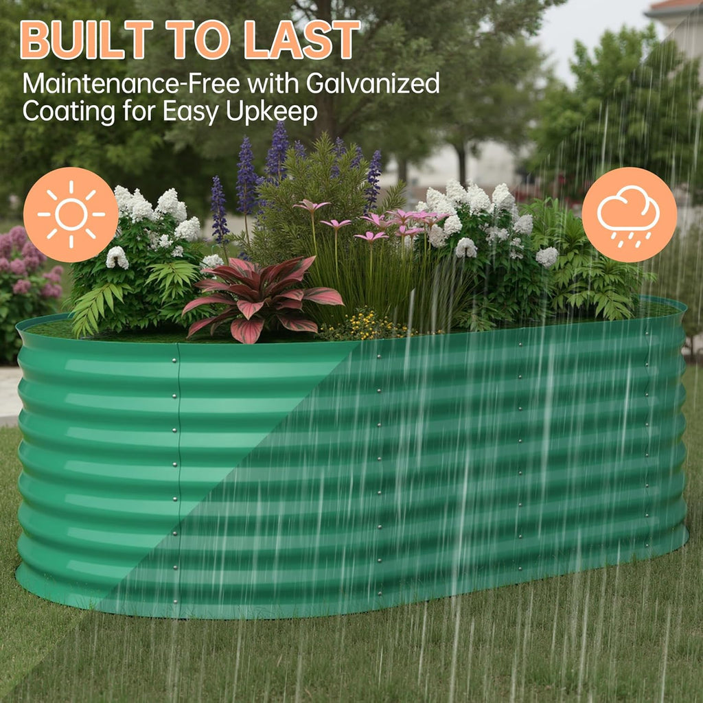 6x3x2ft Galvanized Raised Garden Bed Outdoor, 24" Tall Metal Planter Box for Flowers Herbs Vegetables, Rust-Resistant Raised Garden Beds for Gardening, Easy Assembly Outdoor Garden Box & Planters