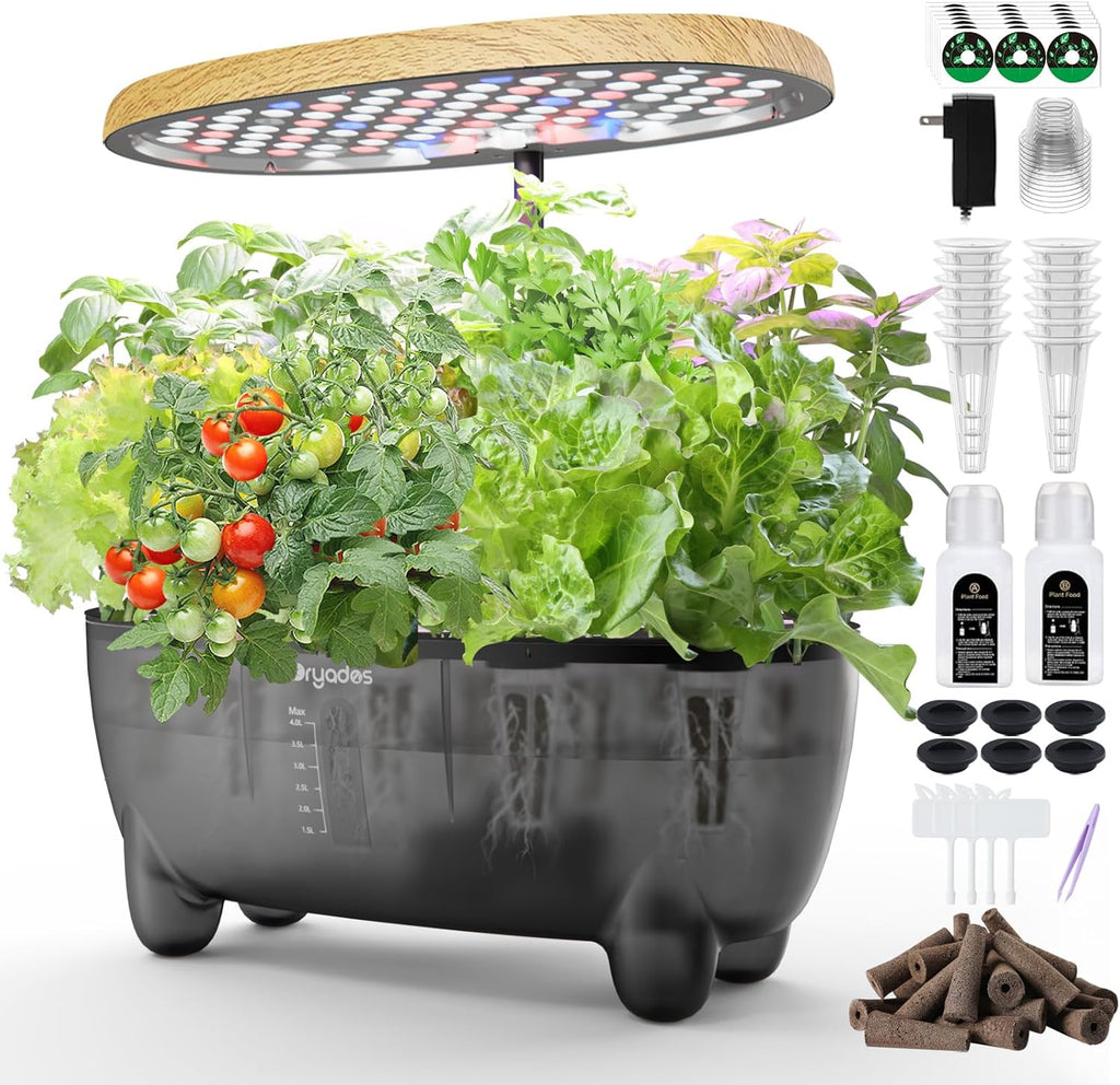 12 Pods Hydroponics Growing System Indoor Herb Garden with LED Growth Lamp Smart Water Pump Plant Germination Kit (No Seeds) Home Kitchen, Gift Ideas for Women Men