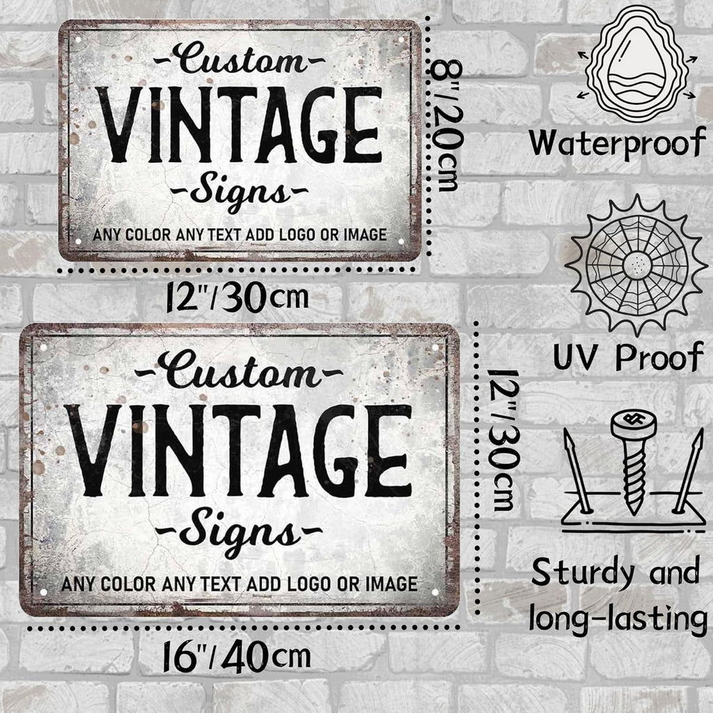 D-Story Personalized Metal Sign, 12.0 inches x 8.0 inches, Modern Decorative Signage, Custom Text, Rust and Fade Resistant, Office, Home, Delivery Signs