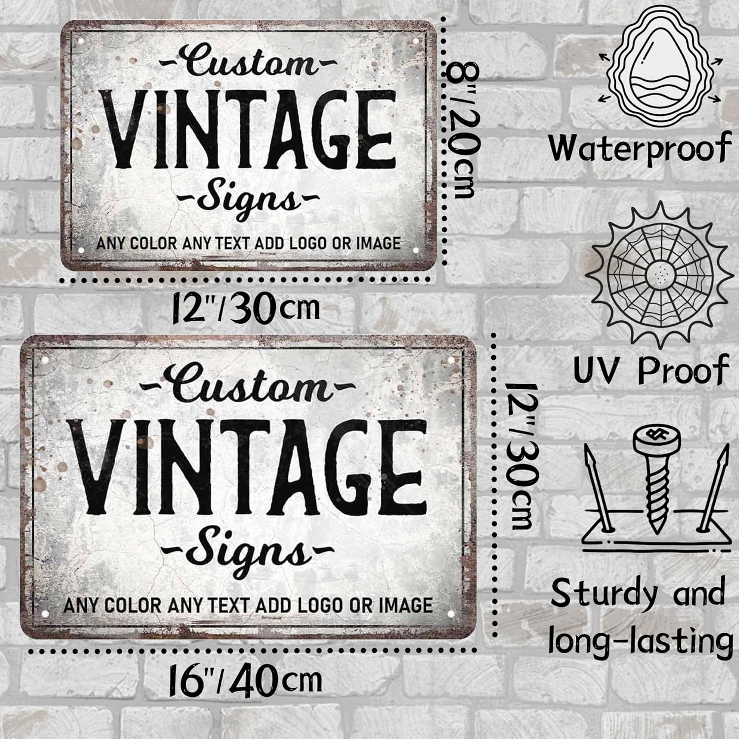 D-Story Personalized Metal Sign, 12.0 inches x 8.0 inches, Modern Decorative Signage, Custom Text, Rust and Fade Resistant, Office, Home, Delivery Signs