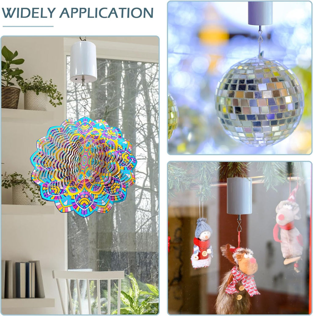 Wind Spinner Motor with Remote Controller,Mobile Battery Operated Motor Hanging Display Motor for Hanging Christmas Ornament Rotating Mirror Ball Baby Crib Wind Chimes Spiral -10 RPM
