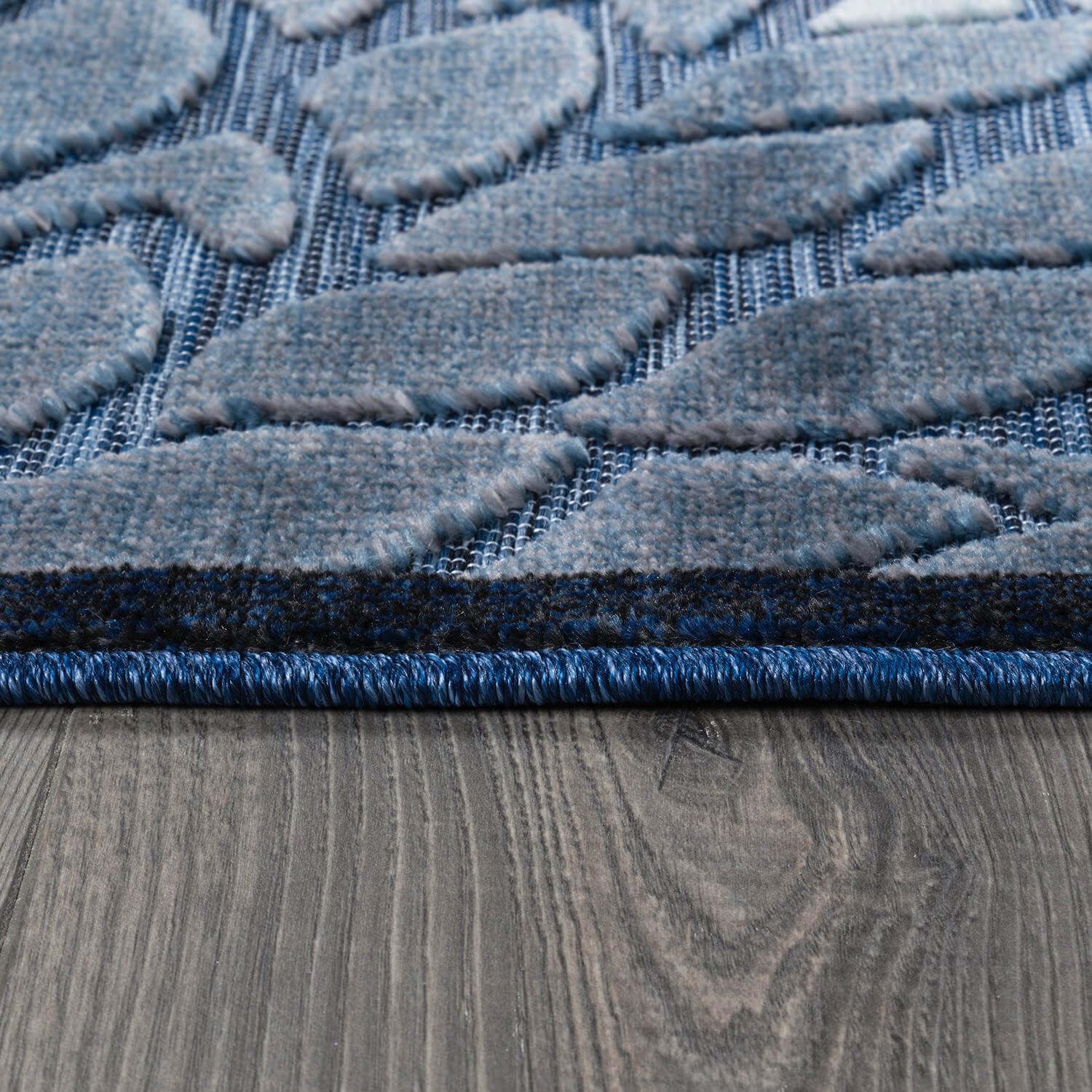 Beverly Rug Outdoor Runner Rug 2x7 Modern Floral Tropical Area Rugs for Indoor and Outdoor Patio Easy to Clean Non Shedding Living Room Porch Garden Washable Outside Carpet (2 x 7 Navy Blue)