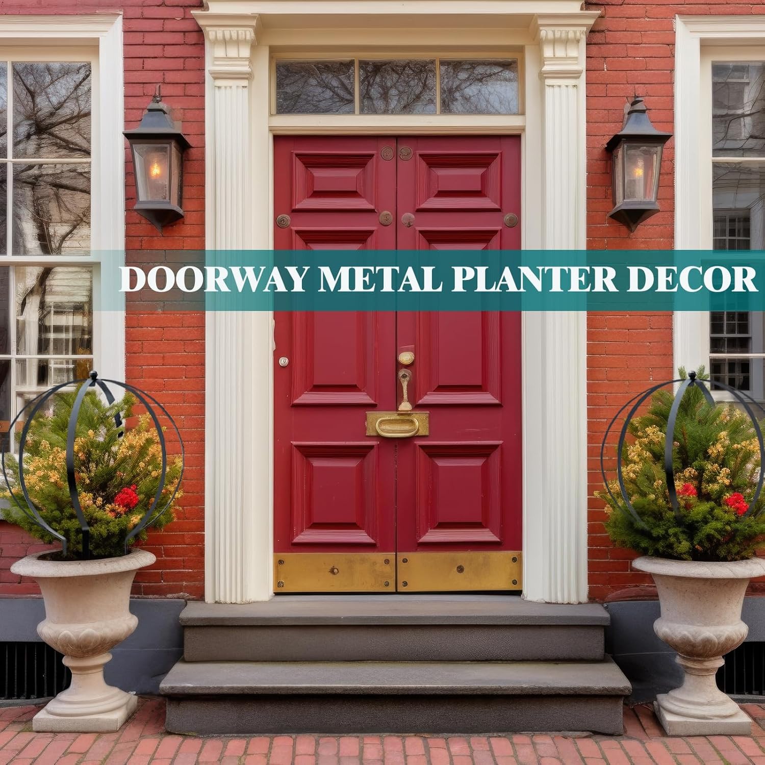 2 PCS Large Metal Trellis Obelisks Sturdy Round Circle Trellis for Climbing Plant Support Indoor Outdoor Potted Vines, Cucumbers & Flowers, Patio Doorway Garden Decor (Black, 25.20 x 21.26'')