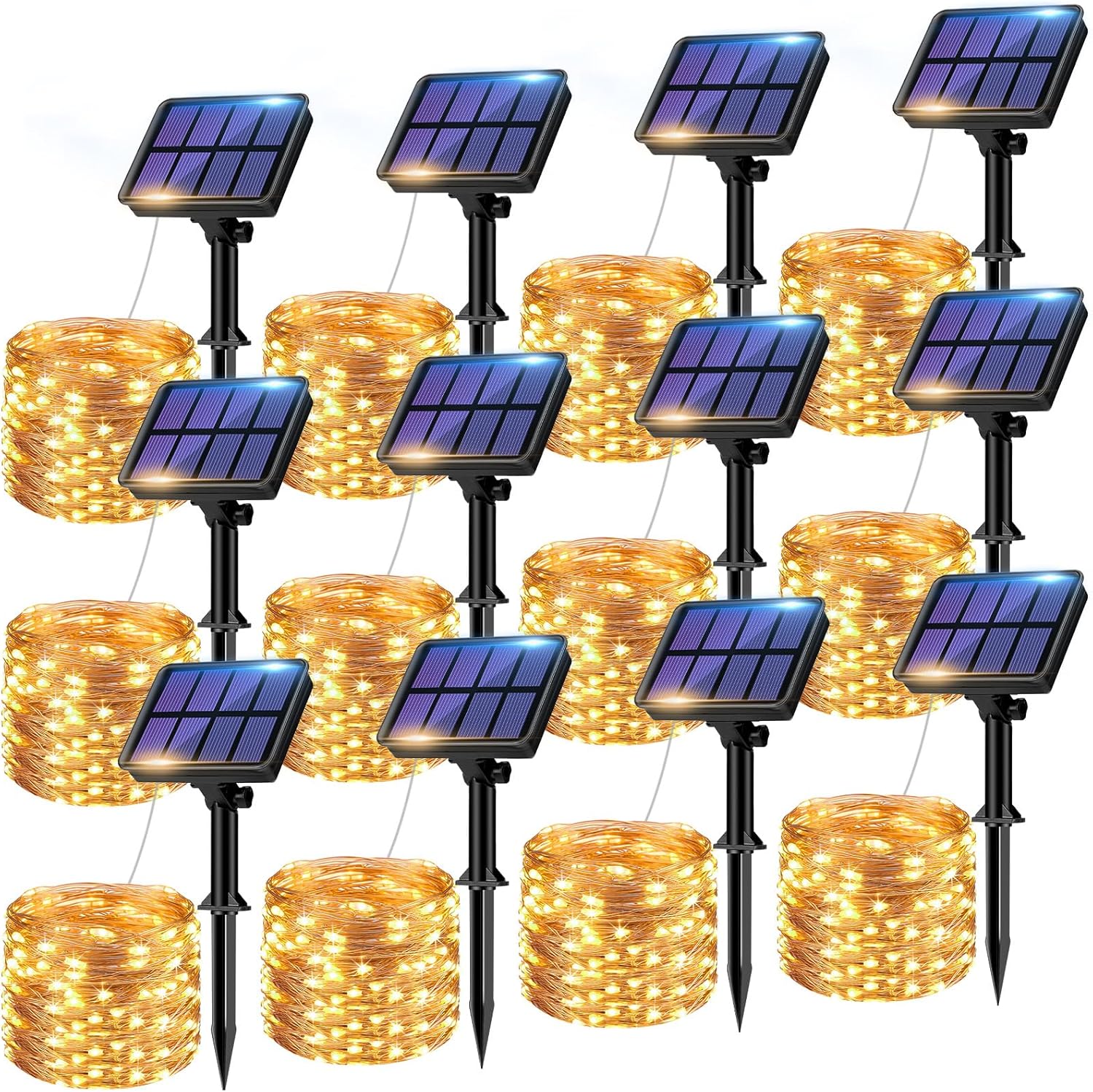 12 Pack Solar String Lights Outdoor, Total 960LED 396FT Solar Fairy Twinkle Lights Outdoor Waterproof 8 Modes Copper Wire Solar Lights for Outside Garden Patio Tree Christmas Wedding Party Decor