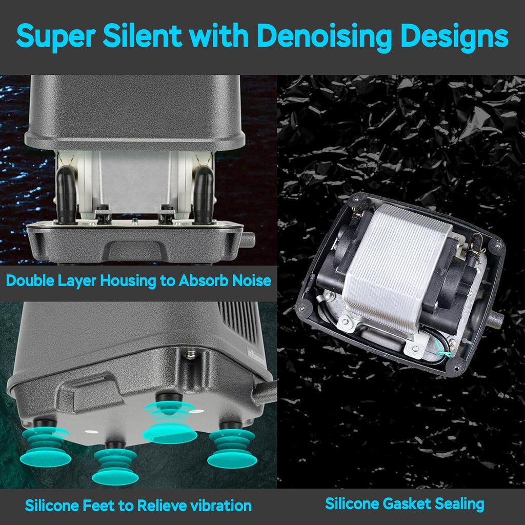 AquaMiracle Linear Air Pump, 635/950/1600/4000GPH Pond Bubbler Septic Air Pump, Energy-Efficient Pond Aerator for Outdoor Ponds, Aquariums, Hydroponics, Waste Treatment