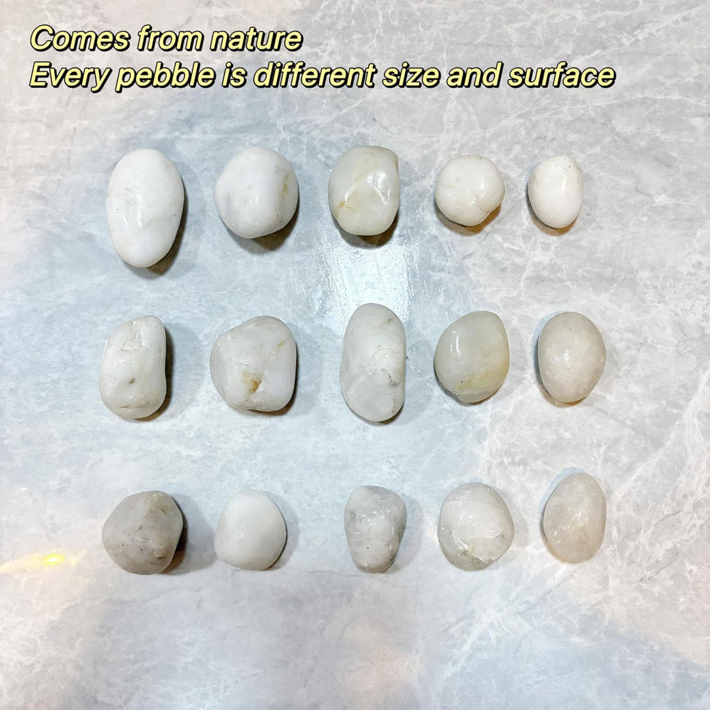 40lbs River Rocks, 1-2Inch Decorative Ornamental Natural Pebbles for Garden Couryard Landscaping Stones, Gravel Filler for Fish Tank,Vases,Home Decor,Aquariums,Animal Habitat, White