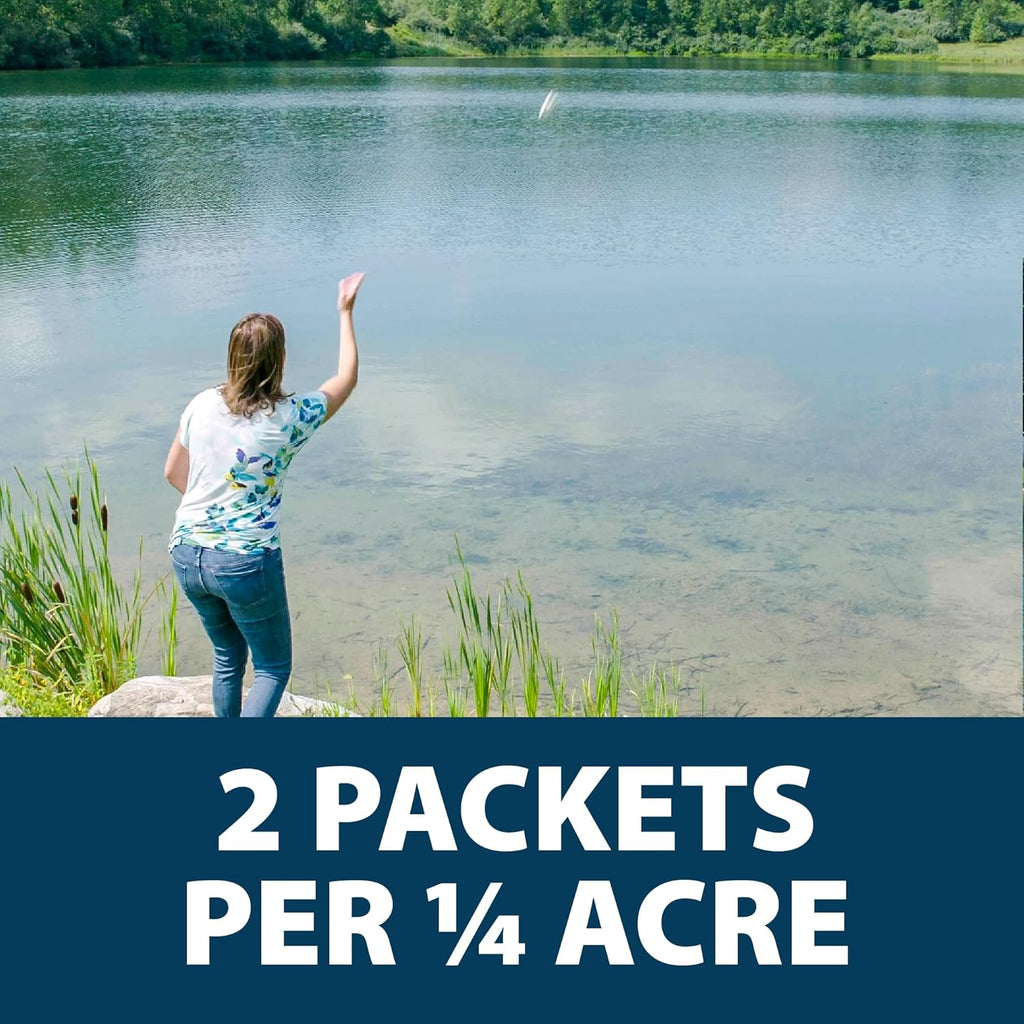 Airmax PondClear Packets, Beneficial Bacteria & Enzyme Clarifier Treatment with Ecoboost PRx, Clear & Clean Pond & Lake Water, Safe for Fish, 96 Count