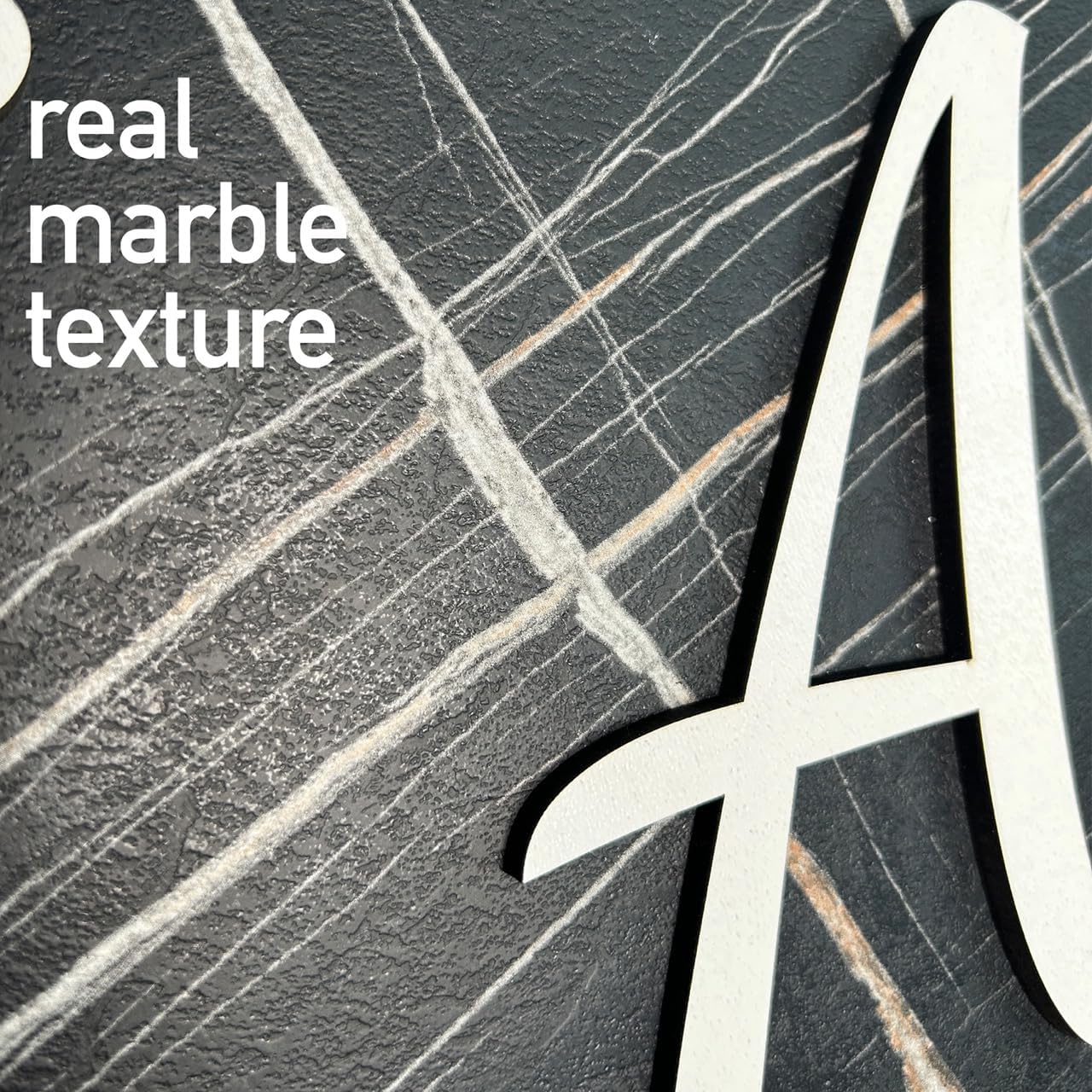 Personalized Black Marble Family Name Sign – Custom Couple Names with Monogram & Established Date – Stylish Wedding, Anniversary, or Housewarming Gift – Dark Wood Wall Decor