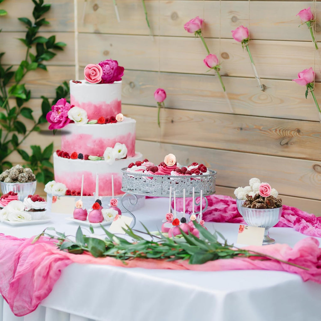 Confect Edible Flower | Edible Flower for cake decorations | Edible Flower Cupcake Toppers | Cupcakes & Doughnut Edible Toppers | Edible Hot Pink Flower- Vegan, Gluten-Free, Soy-Free, Dairy-Free, Palm Oil-Free -Pack of 12