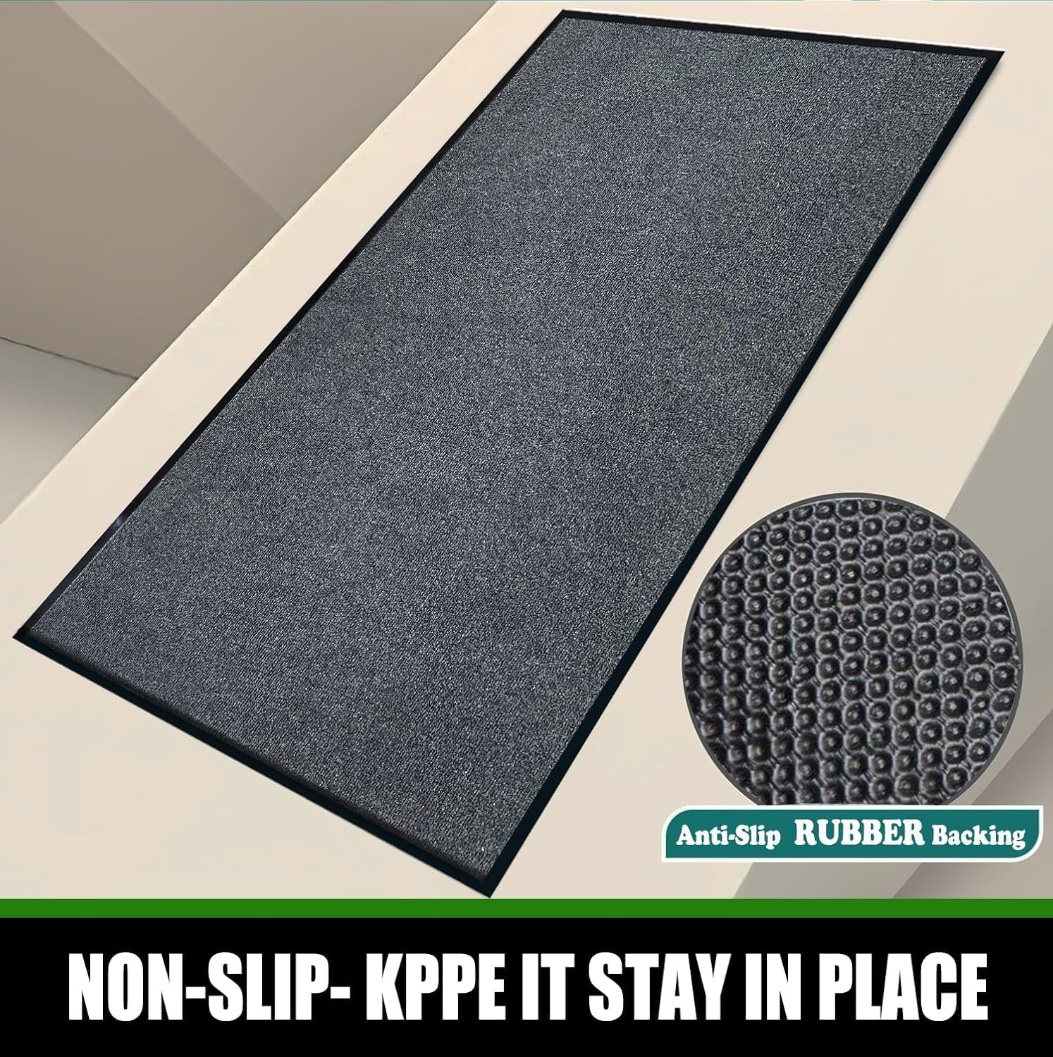 Heavy Duty Doormat, 3'x6' Indoor Outdoor Entry Rug, Commercial Entrance Mat with Rubber Border, Durable Welcome Mat, Rubber Backing Non Slip Doormat for Entryway, Large Garage Floor Mat