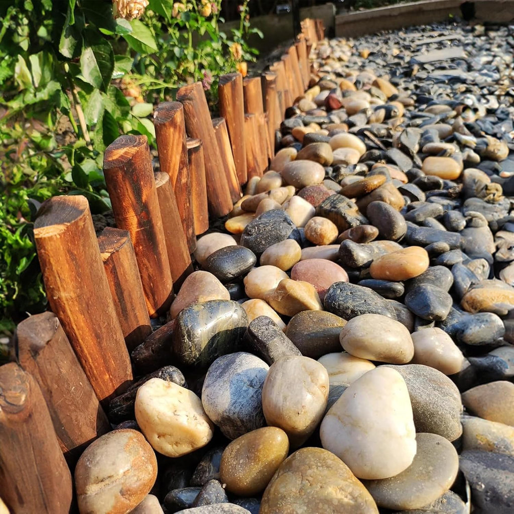 Large Pebbles for Landscaping 40lbs, 2-3 Inch River Rocks for Aquarium, High Polished Natural Decorative Stones for Vase Filler Fish Tank Gardening, Mixed Color