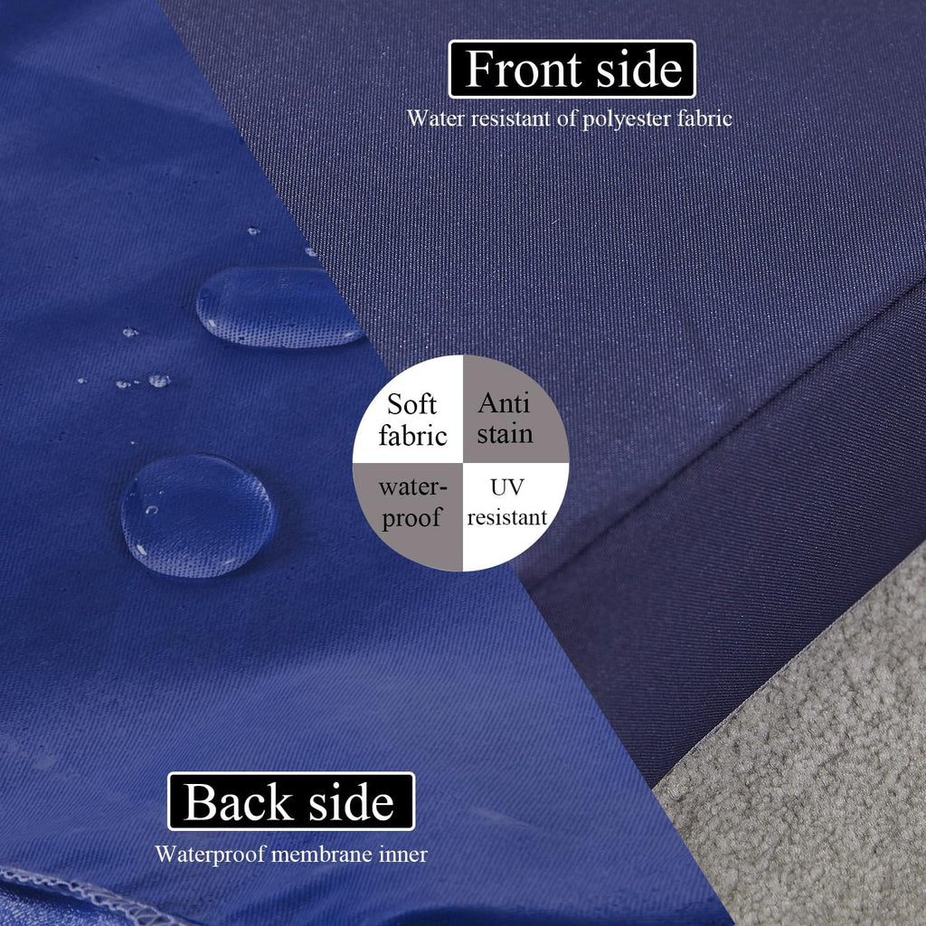 17 x 17 Inch Outdoor Seat Cushions for Patio Furniture with Non Slip and Ties Waterproof & UV Resistant Round Corner Outdoor Chair Cushions Replacement Set of 2, Navy Blue