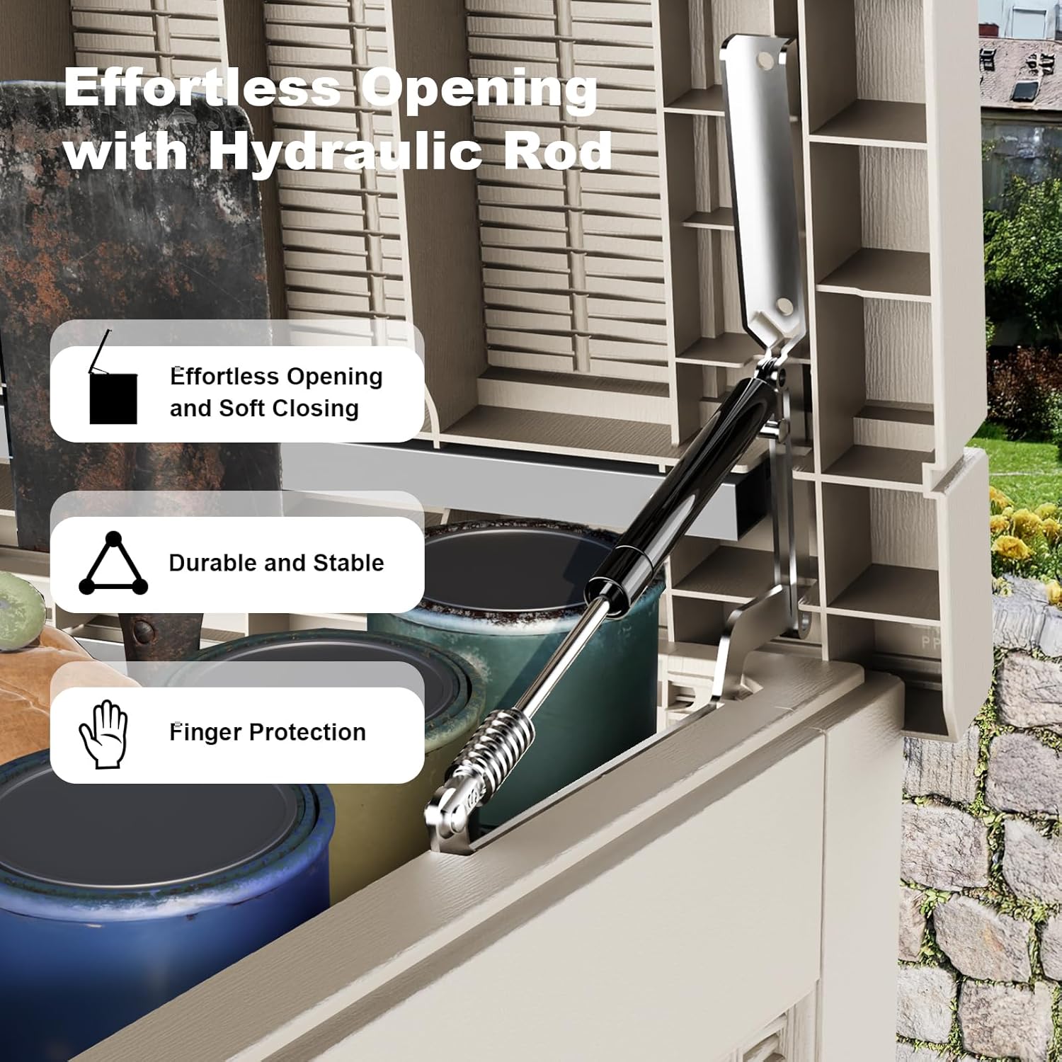 320 Gallon Outdoor Storage Box Waterproof, UV Resistant Resin Deck Box with Hydraulic Rod, Lockable Design and Enhanced Durability for Patio, Garden, and Poolside Use