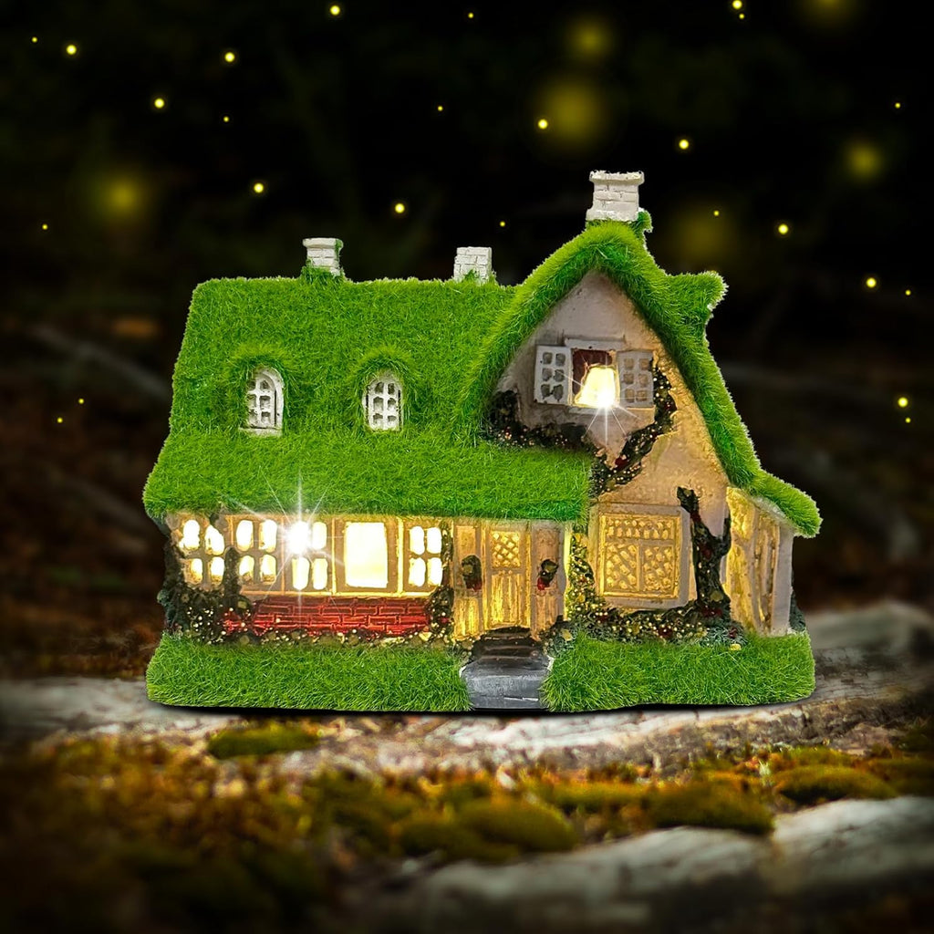 Solar Garden Outdoor Statue Light - Fairy House Lawn Decoration for Patio, Balcony, and Yard - Unique Gift for Any Occasion