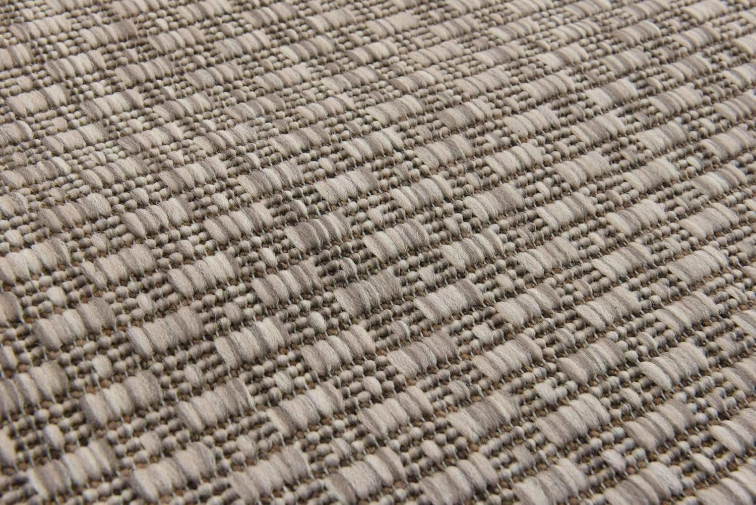 Unique Loom Collection Casual Transitional Solid Heathered Indoor/Outdoor Flatweave Area Rug (2' x 6' 1" Runner, Beige/Ivory)