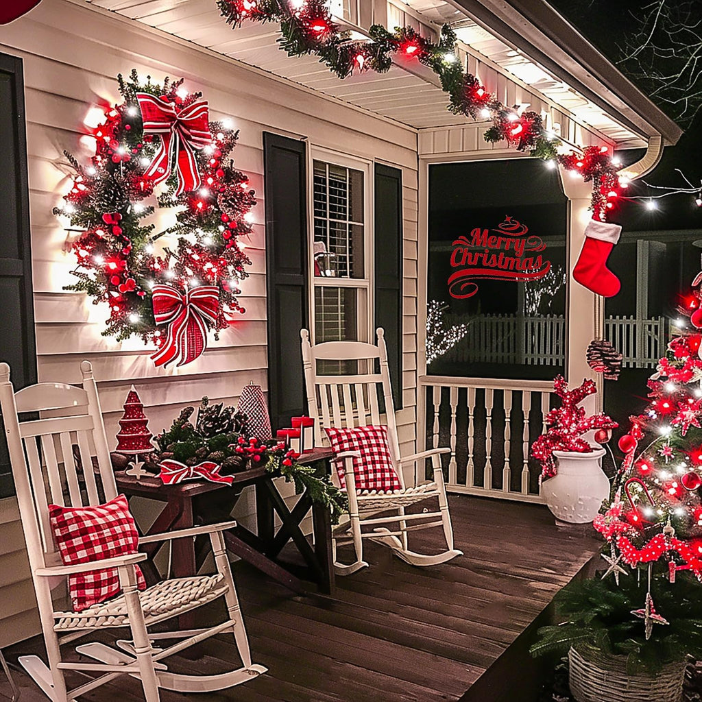 JMEXSUSS Connectable Red and White Christmas Lights, 8 Modes 100 LED Twinkle String Lights Indoor, Clear Wire Plug-in Christmas String Lights Outdoor Waterproof