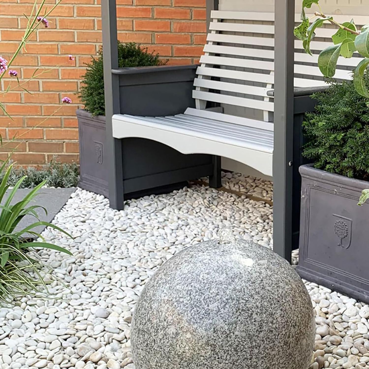 Large Pebbles for Landscaping 40lbs, 2-3 Inch White River Rocks for Aquarium, High Polished Natural Decorative Stones for Vase Filler Fish Tank Gardening