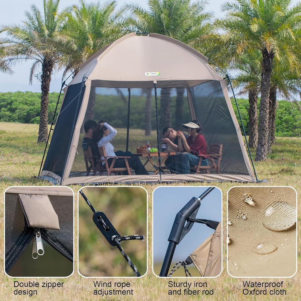 11x11 Ft Screen House Tent - Instant Pop Up Mesh Canopy Shelter with Waterproof & Sunshade Roof, Easy Setup for Camping, Backyard, Beach, Picnic