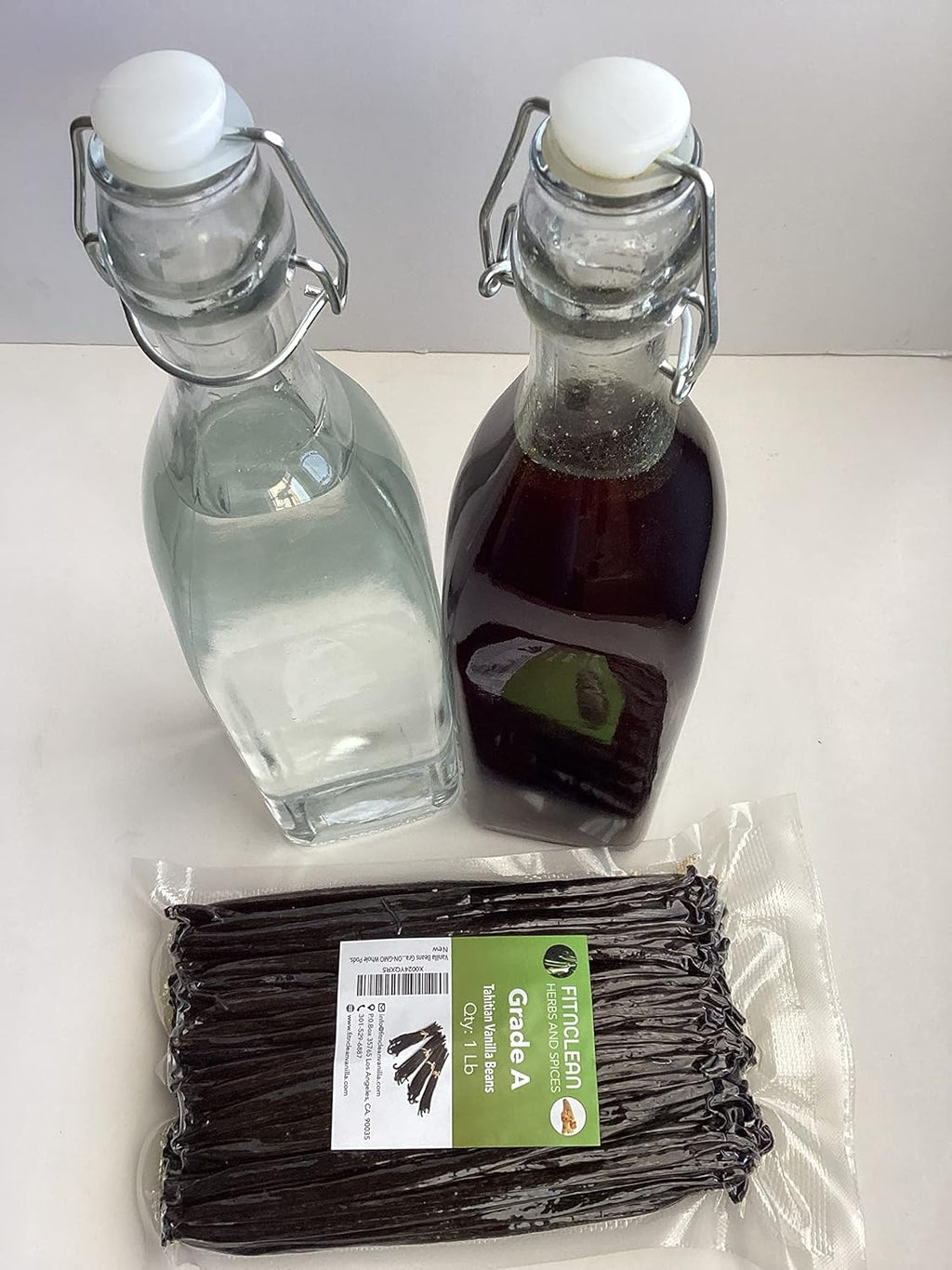 16oz Tahitian Vanilla Beans Grade A. 6"-7" Bulk for Extract, Cooking and Baking by FITNCLEAN VANILLA| 1Lb Fresh Gourment Natural NON-GMO Whole Pods