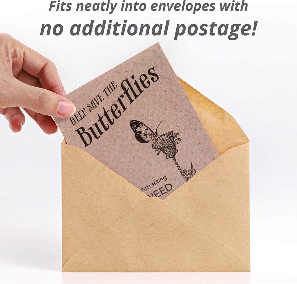 Bentley Seeds Co. Seed Packets for Planting - Party Favors for Indoors and Outdoors Gardening - Non GMO, Non-Coated - Bulk Pack of 25 Milkweed (Common, Showy & Butterfly Mix)