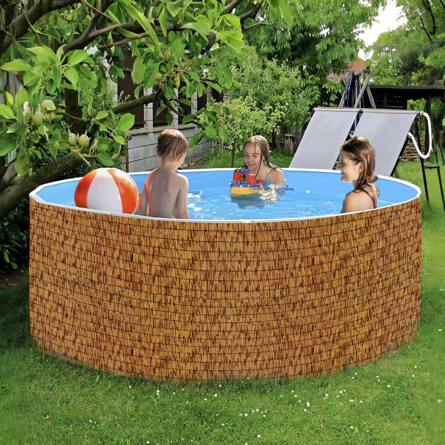 Reed Fencing Rolls,Patio Privacy Screen,Decorative Bamboo Fence Rolls for Patio Balcony Garden Backyard Outdoor,4x16FT(2Pcs)