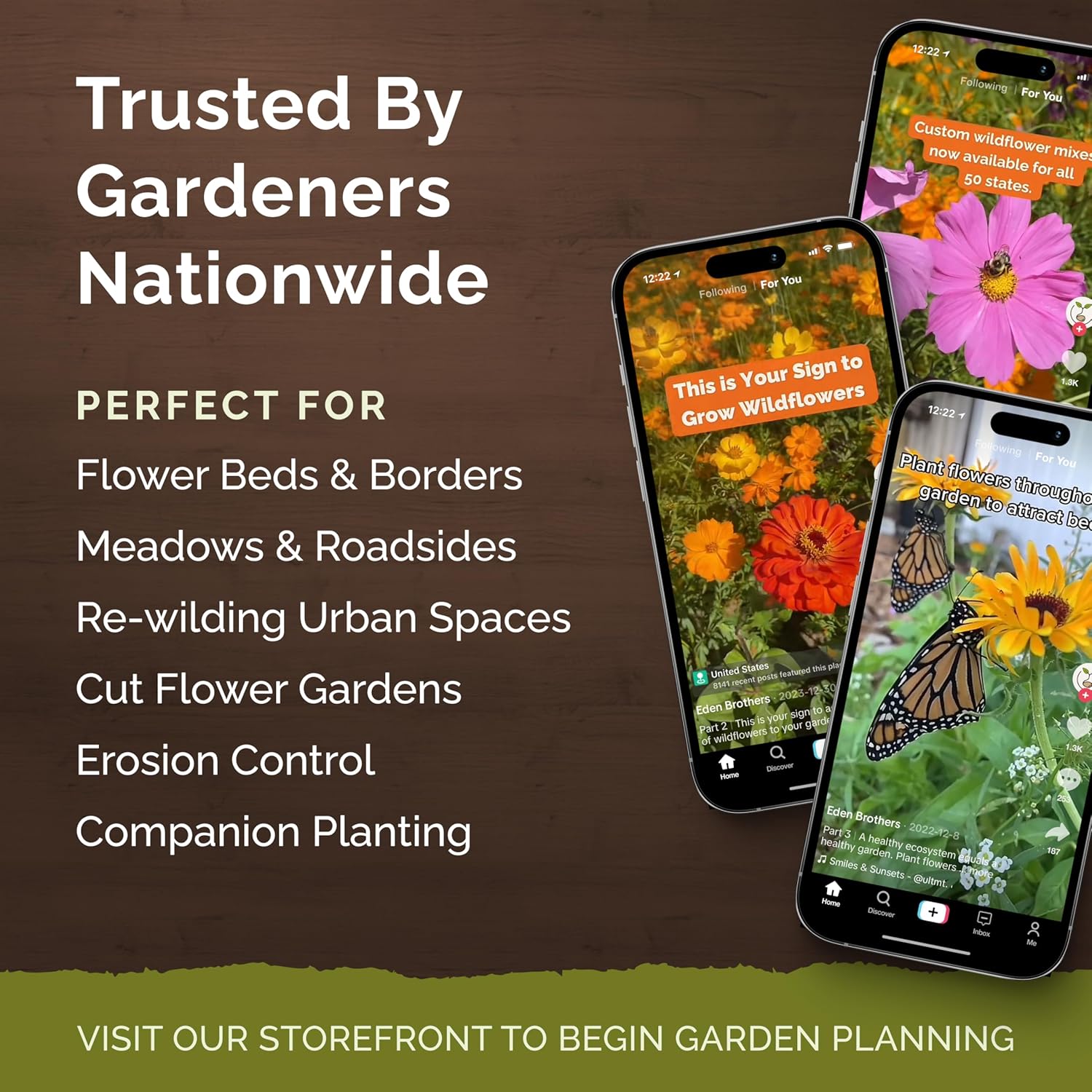 Eden Brothers Deer Resistant Wildflower Mixed Seeds for Planting, 1 lb, 480,000+ Seeds with Foxglove, Forget Me Not | Attracts Pollinators, Plant in Spring or Fall, Zones 3, 4, 5, 6, 7, 8, 9, 10