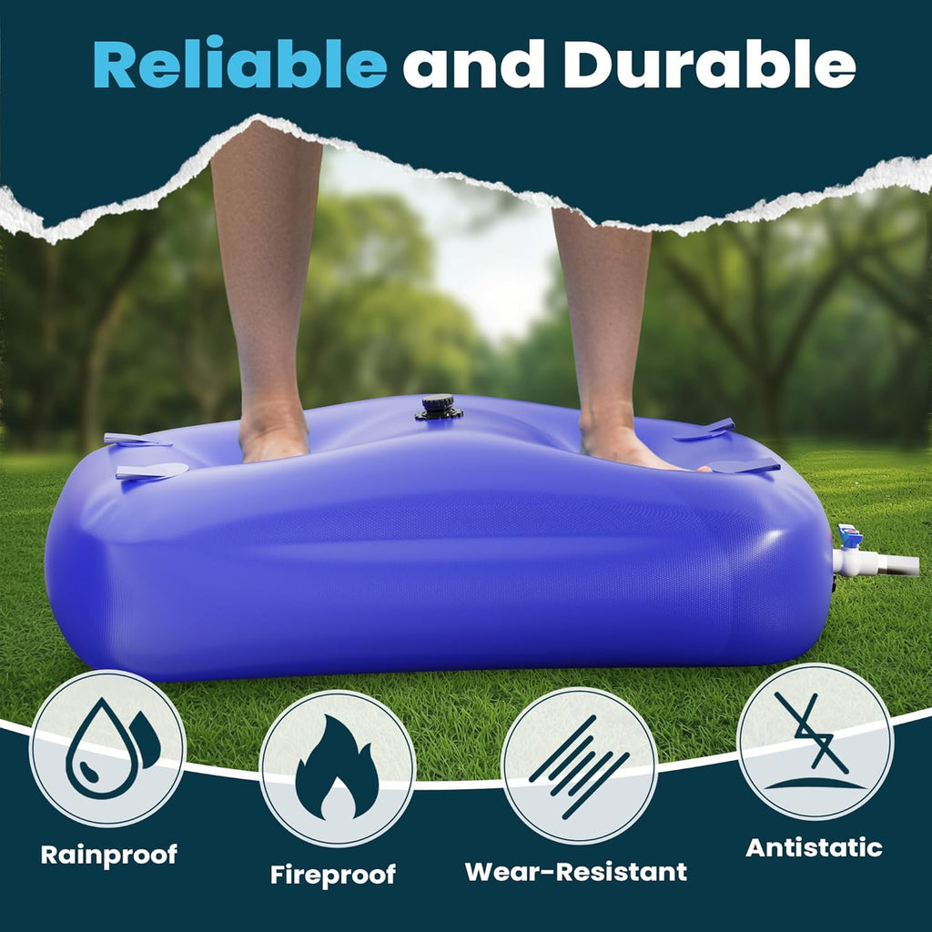 Large Capacity Water Storage Bladder Containers, Bladder Tank for Drought Resistance, Fire Prevention, Emergency Water, Agricultural Irrigation Outdoor (110L/29Gal, Blue)