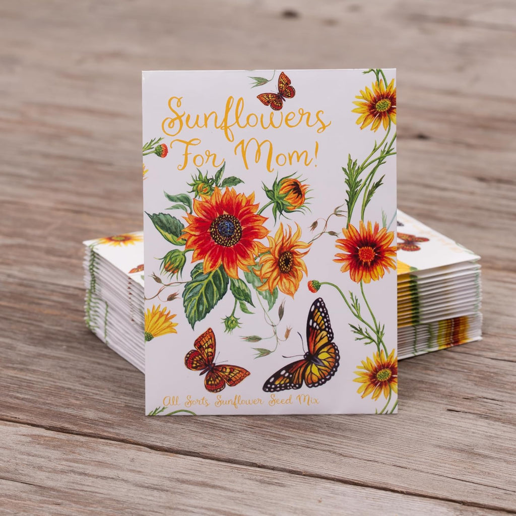 25 Sunflowers for Mom - Happy Mothers Day - Sunflower Seed Packets
