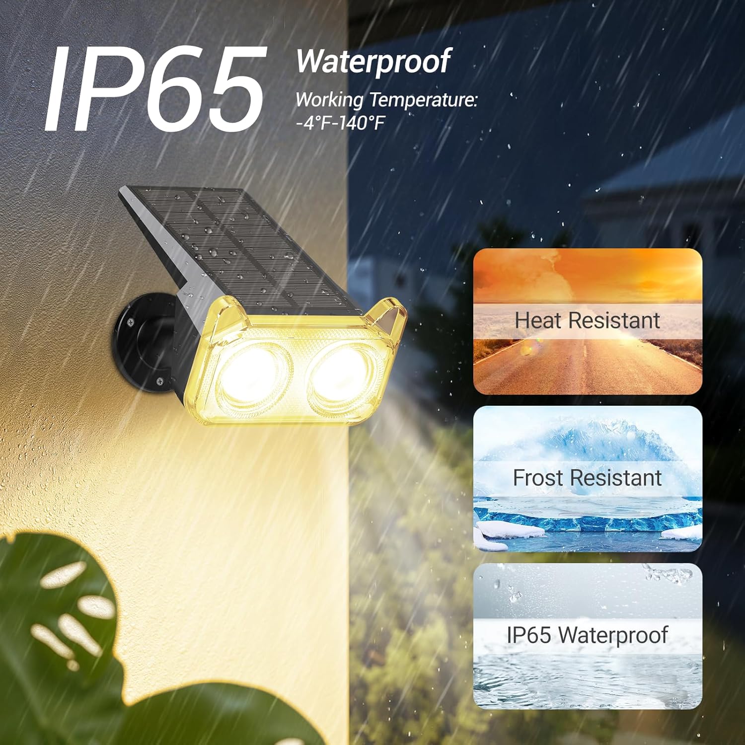 WdtPro Solar Lights Outdoor Waterproof, Solar Spot Lights Outdoor, 30H+ Runtime Spotlights, Auto ON/Off, Dusk to Dawn Lighting for Yard Patio Garden Pathway Landscape 2P