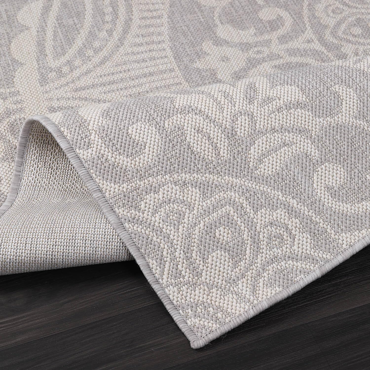 Medallion Outdoor Rug 10x14 Washable Outside Carpet for Indoor Patio Porch Waterproof Easy Cleaning Non Shedding Area Rugs Gray 10 x 14