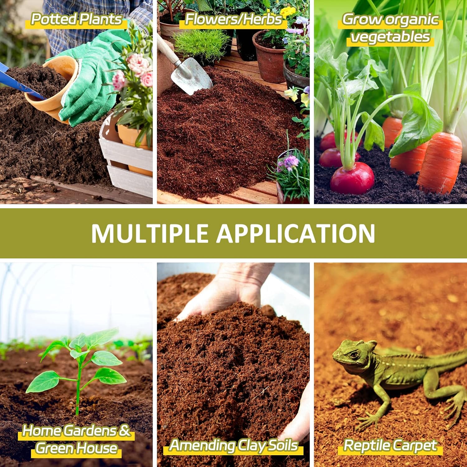 Legigo Pack of 1 Organic Coco Coir Bricks- 100% Natural Compressed Coco Peat Brick Coconut Fiber Substrate with Low EC& pH Balance, Coir Plant Soil Enhance Root Growth for Herbs, Flowers, House Plants