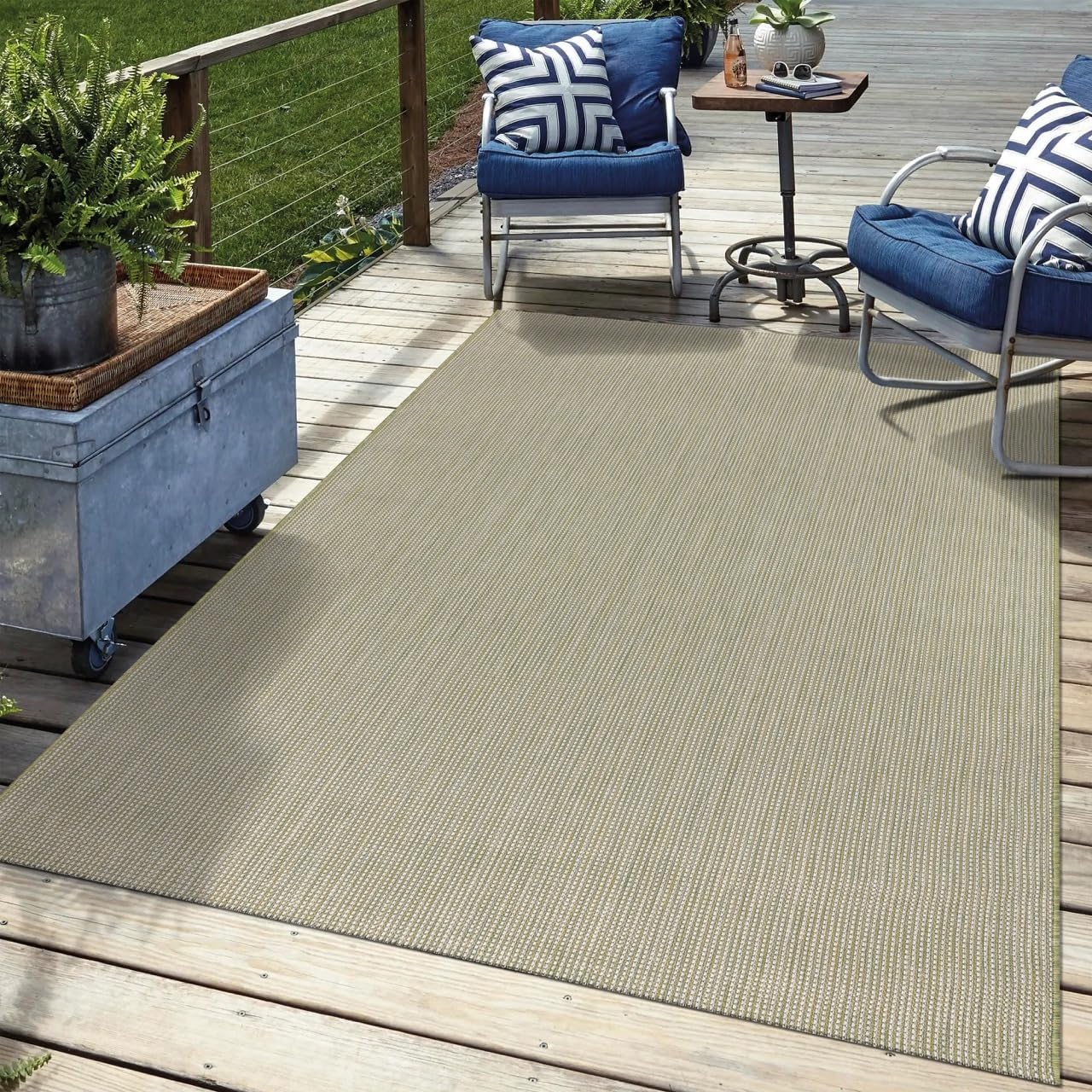 Keen Home Design Terrace Outdoor Area Rug - 6x9 Washable Indoor/Outdoor Rug for Patio, Kitchen, Balcony, Beach, Garden, Deck and Porch, Size: 6'x8'10"